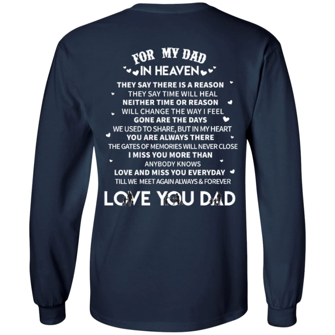 For My Dad In Heaven-T-Shirt & Hoodie-Long Sleeve T-Shirt-Navy
