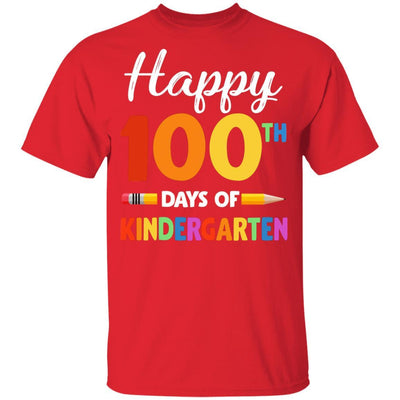 Happy 100Th Day Of Kindergarten Teacher Or Student Gift Youth-Youth Shirt-Youth T-Shirt-Red