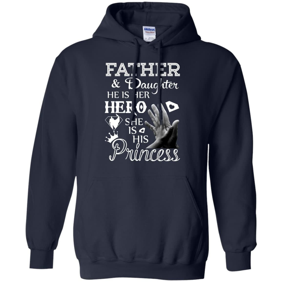 Father And Daughter He Is Her Hero-T-Shirt & Hoodie-Pullover Hoodie-Navy