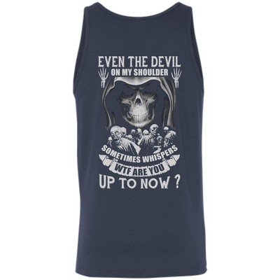 Even The Devil On My Shoulder Sometime Whispers-T-Shirt & Hoodie-Unisex Tank-Navy
