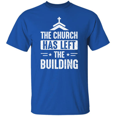 The Church Has Left The Building Graphic Design Gifts-T-Shirt & Hoodie-Classic T-Shirt-Royal