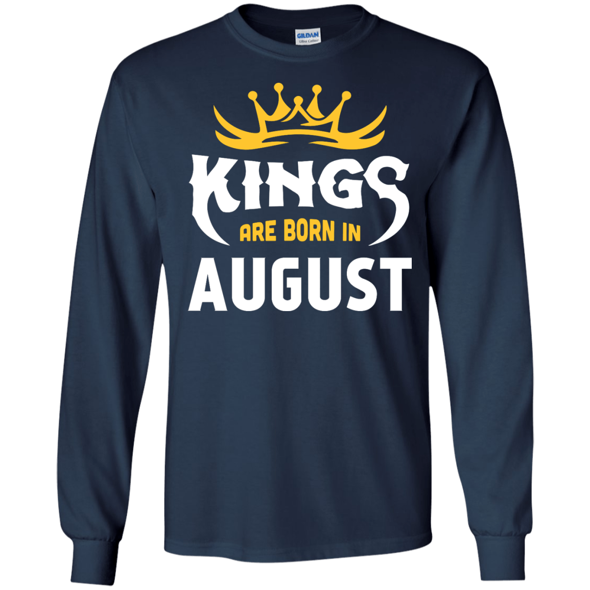 Kings Are Born In August-T-Shirt & Hoodie-Long Sleeve T-Shirt-Navy