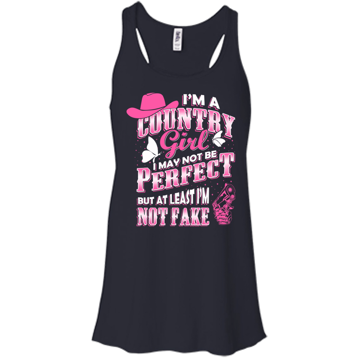 I May Not Be Perfect But At Least I'm Not Fake-T-Shirt & Hoodie-Women's Flowy Racerback Tank-Midnight