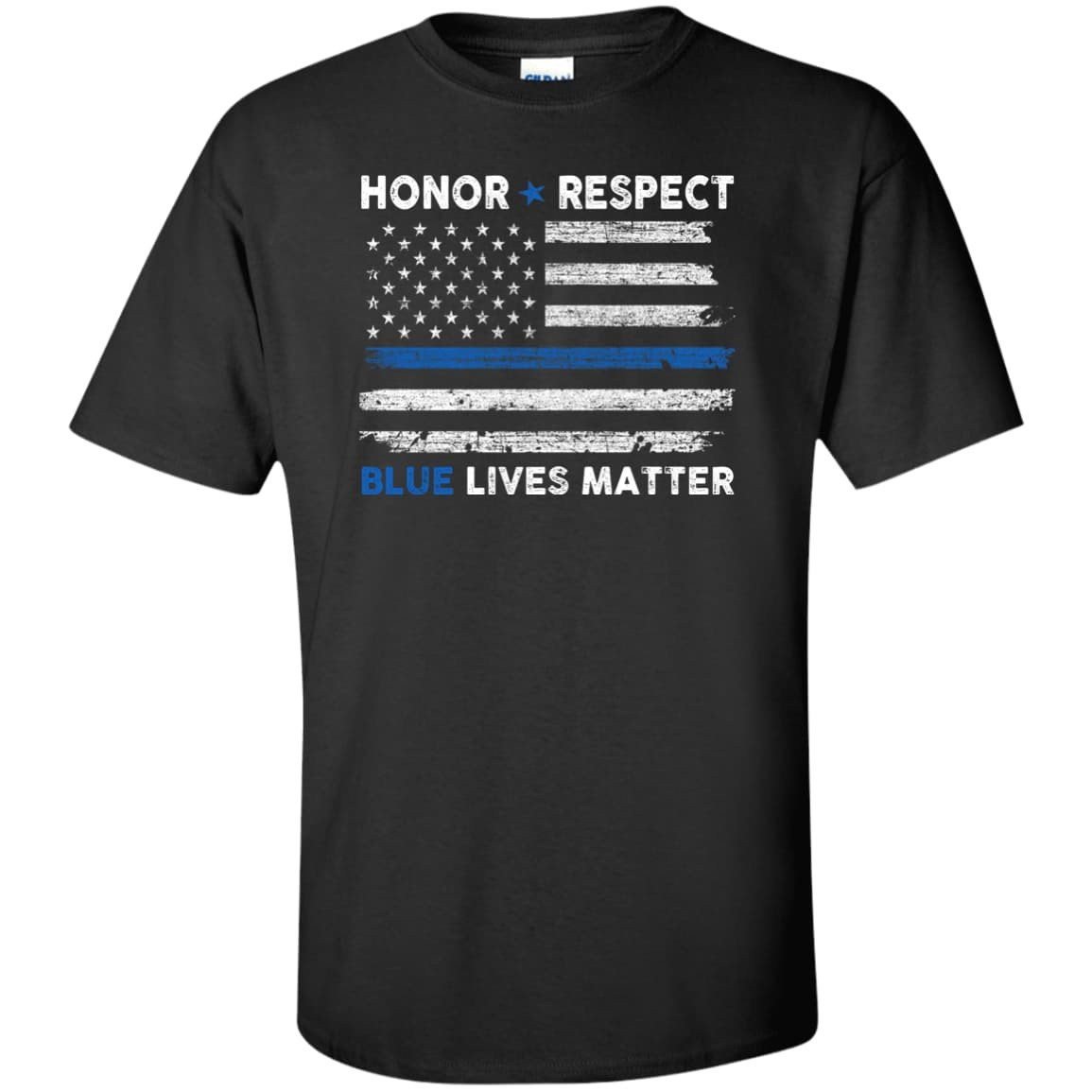 Honor and Respect Blue lives matter-T-Shirt & Hoodie-Classic T-Shirt-Black