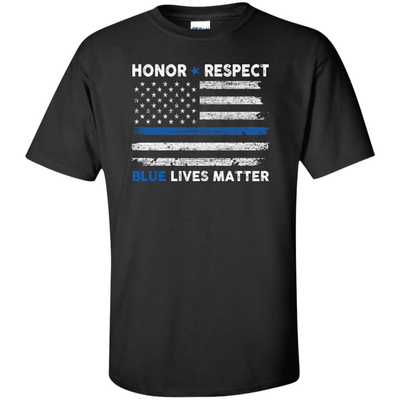 Honor and Respect Blue lives matter-T-Shirt & Hoodie-Classic T-Shirt-Black