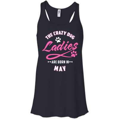 The Crazy Dog Ladies Are Born In May-T-Shirt & Hoodie-Women's Flowy Racerback Tank-Midnight
