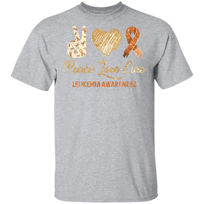 Peace Love Cure Leukemia Awareness-T-Shirt & Hoodie-Classic T-Shirt-Sport Grey