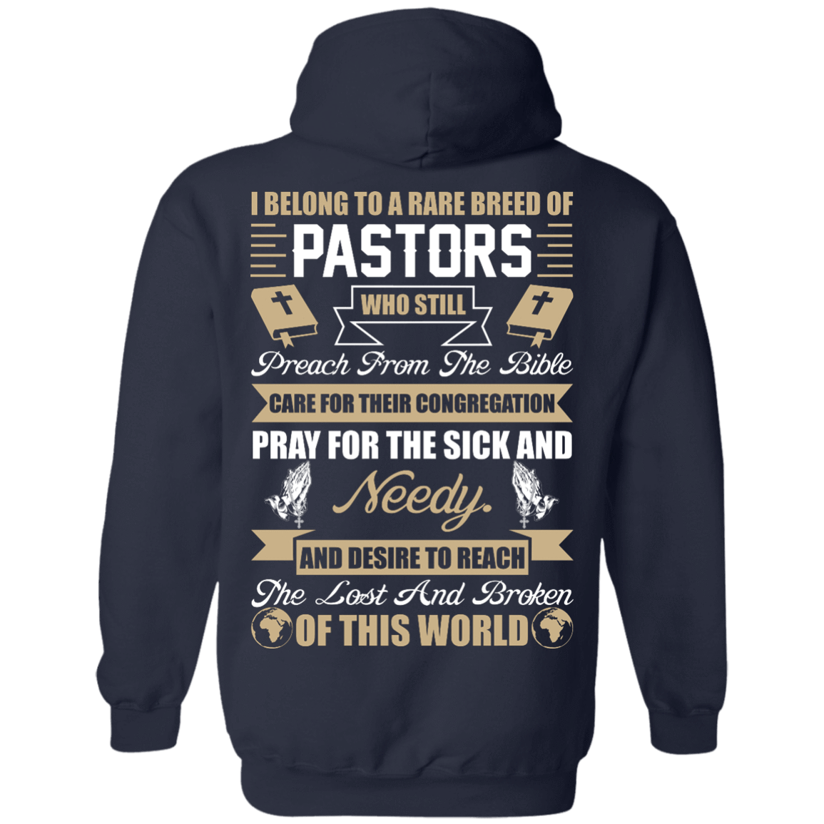 I Belong To A Rare Breed Of Pastors-T-Shirt & Hoodie-Pullover Hoodie-Navy