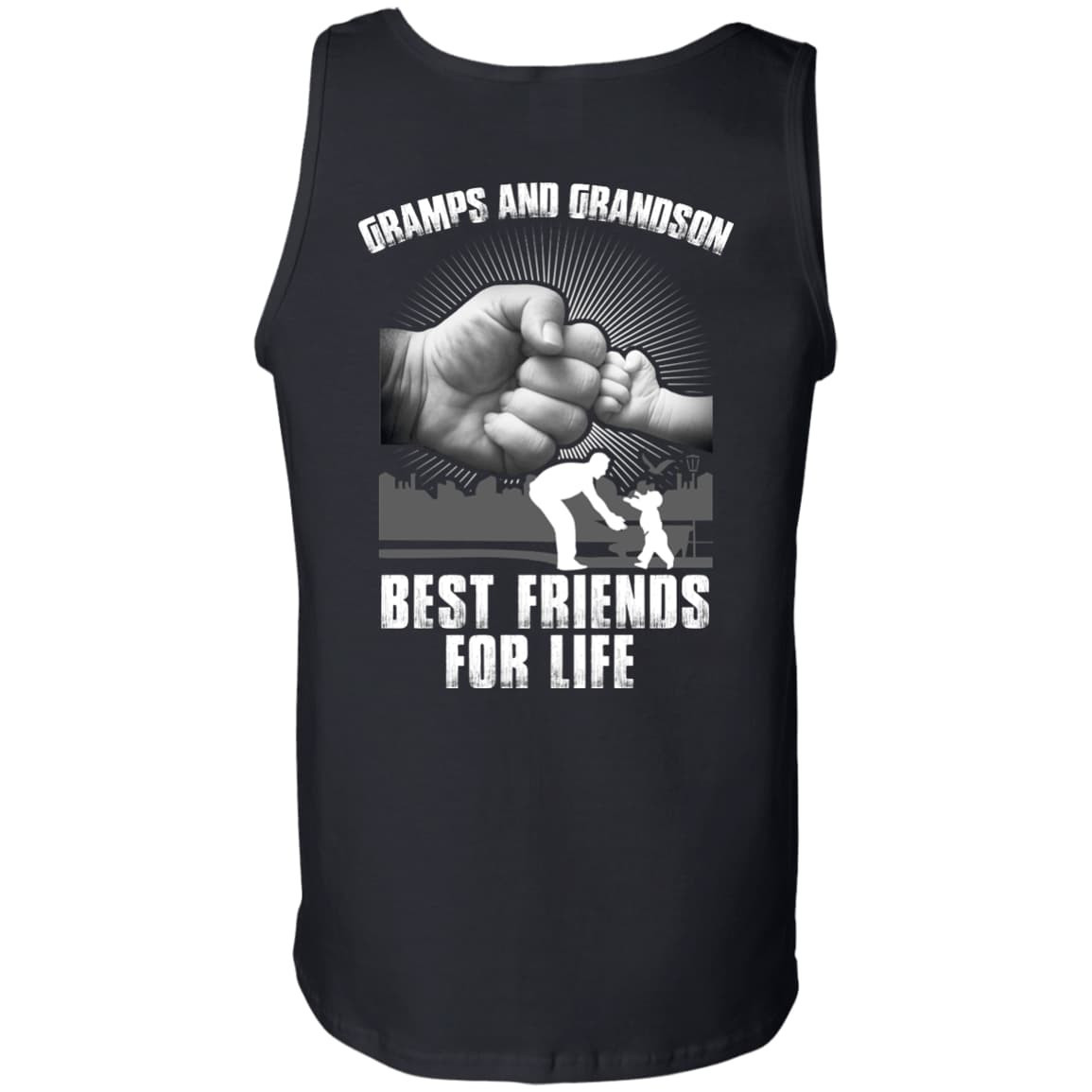 Gramps And Grandson Best Friends For Life-T-Shirt & Hoodie-Unisex Tank-Black