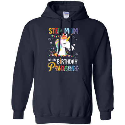 Step Mom Of The Unicorn Birthday Princess-T-Shirt & Hoodie-Pullover Hoodie-Navy