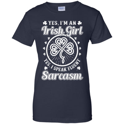 Funny I'm An Irish Girl St Patrick's Day-T-Shirt & Hoodie-Women's T-Shirt-Navy
