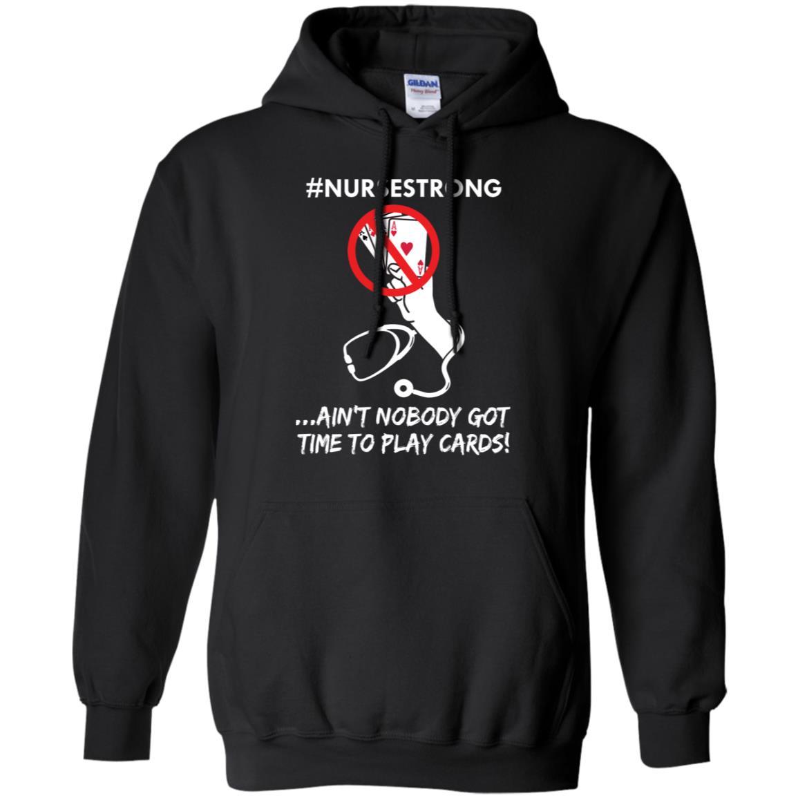 Playing Cards Shuffle Up And Deal Poker Funny Nurse-T-Shirt & Hoodie-Pullover Hoodie-Black