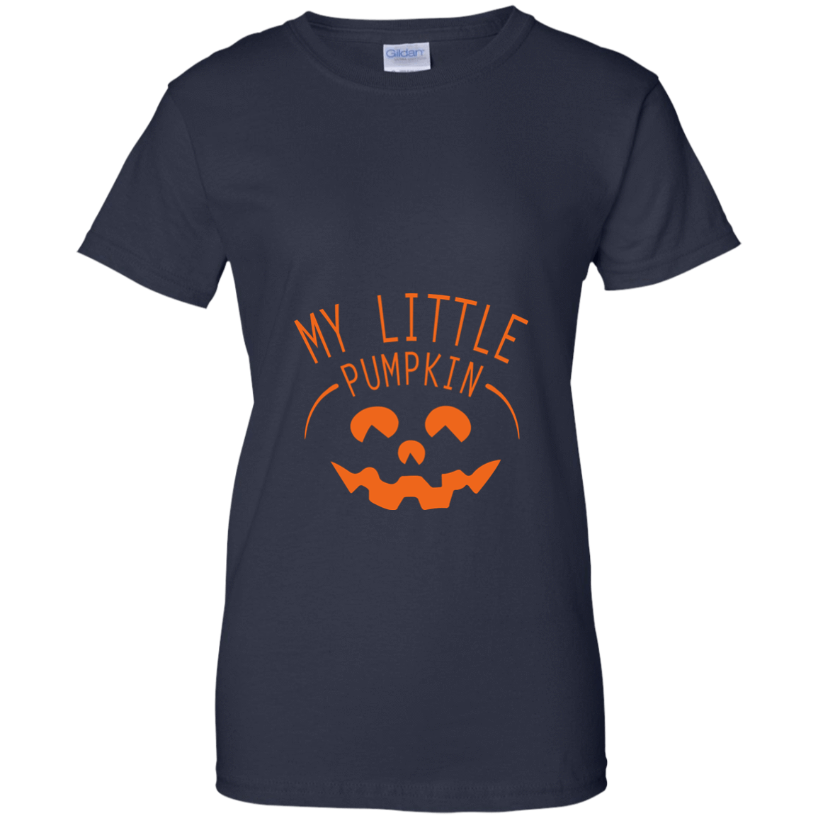My Little Pumpkin Halloween Maternity Pregnancy Announcement-T-Shirt & Hoodie-Women's T-Shirt-Navy