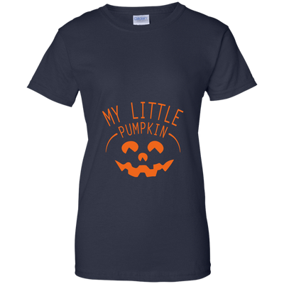 My Little Pumpkin Halloween Maternity Pregnancy Announcement-T-Shirt & Hoodie-Women's T-Shirt-Navy