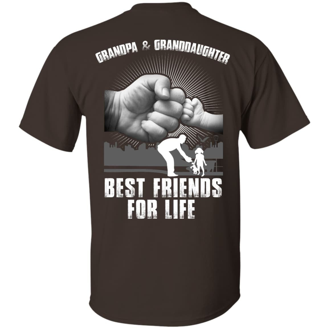 Grandpa And Granddaughter Best Friends For Life-T-Shirt & Hoodie-Classic T-Shirt-Dark Chocolate
