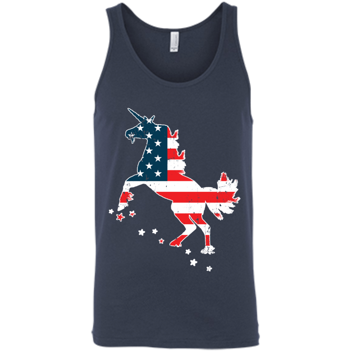Unicorn Silhouette July of 4th-T-Shirt & Hoodie-Unisex Tank-Navy