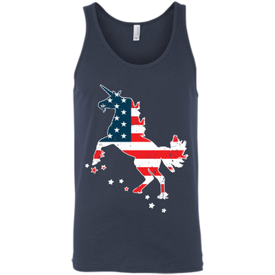 Unicorn Silhouette July of 4th-T-Shirt & Hoodie-Unisex Tank-Navy