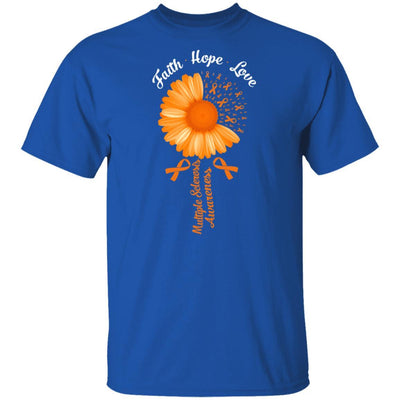 Faith Hope Love Orange Multiple Sclerosis Awareness-T-Shirt & Hoodie-Classic T-Shirt-Royal