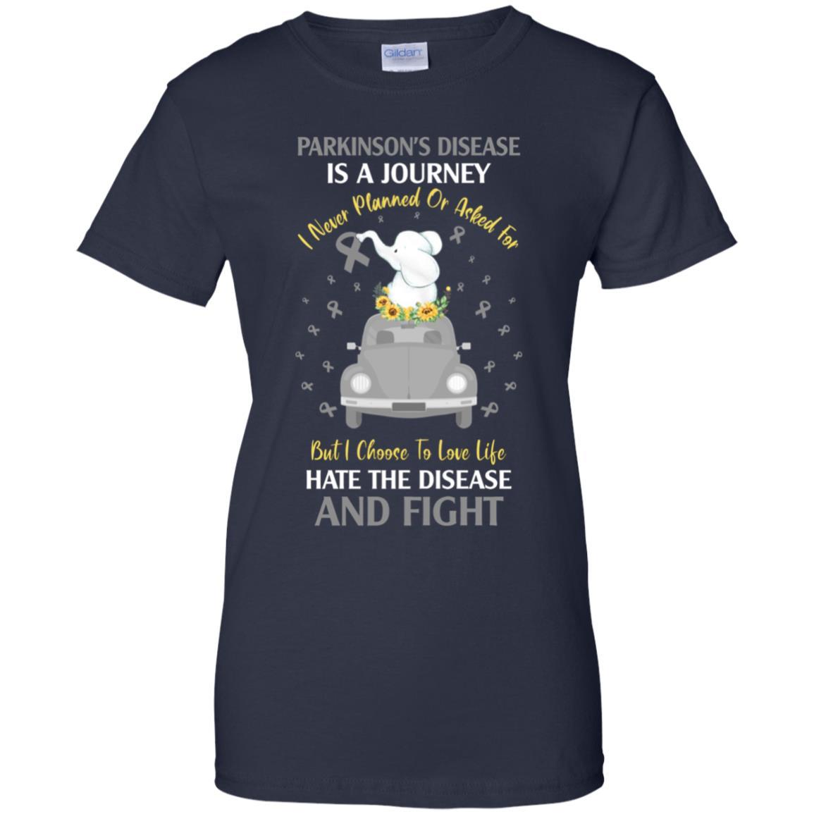 Parkinson's Disease Awareness Is A Journey-T-Shirt & Hoodie-Women's T-Shirt-Navy