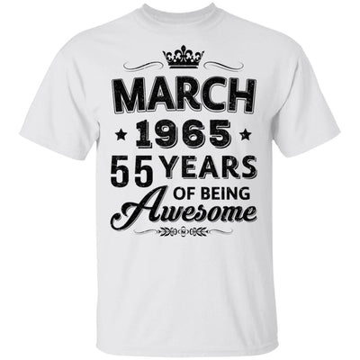 Vintage 1965 March 55Th Birthday Gift Being Awesome-T-Shirt & Tank Top-Classic T-Shirt-White