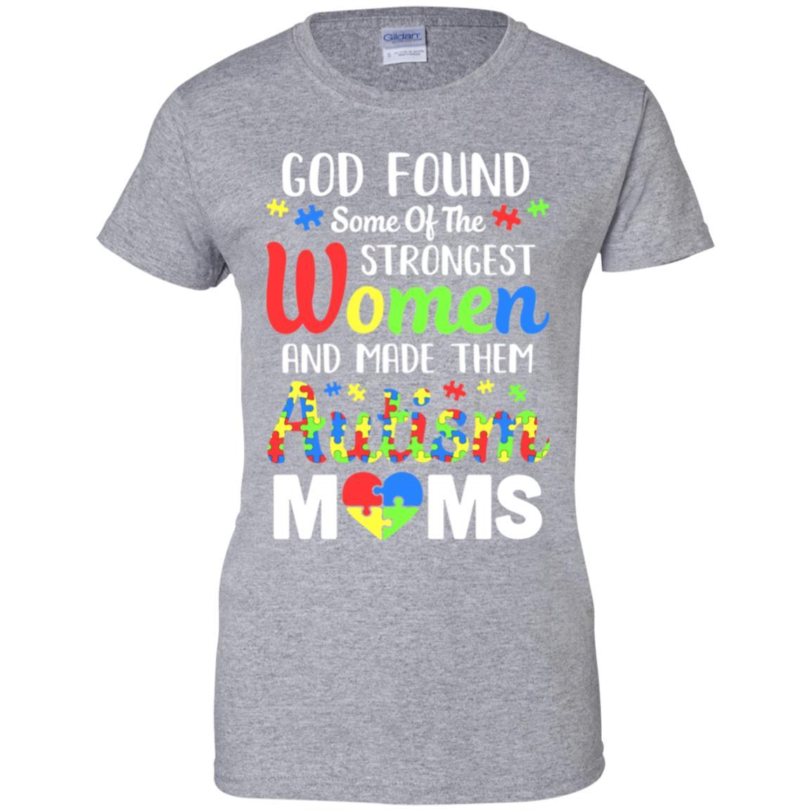 God Made Autism Mom Support Awareness Autistic Parents-T-Shirt & Hoodie-Women's T-Shirt-Sport Grey