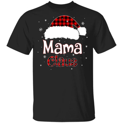 Santa Mama Claus Red Plaid Family Pajamas Christmas Gift-T-Shirt & Sweatshirt-Classic T-Shirt-Black