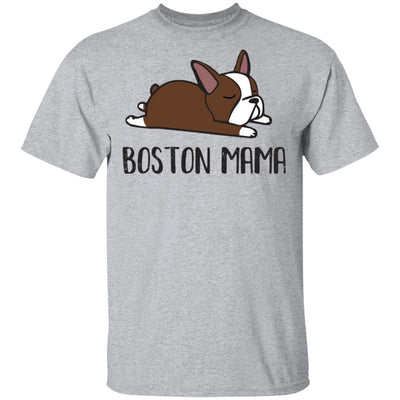 Brown Boston Terrier Mama Bostie Mom Gifts Women-T-Shirt & Hoodie-Classic T-Shirt-Sport Grey