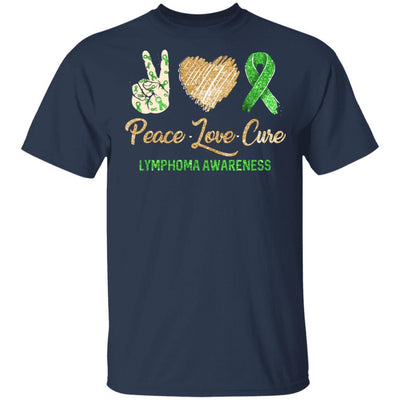 Peace Love Cure Lymphoma Awareness-T-Shirt & Hoodie-Classic T-Shirt-Navy