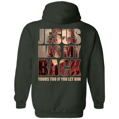 Jesus Has My Back-T-Shirt & Hoodie-Pullover Hoodie-Forest Green