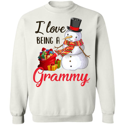 I Love Being A Grammy Snowman Gift For Christmas Day-T-Shirt & Sweatshirt-Crewneck Sweatshirt-White