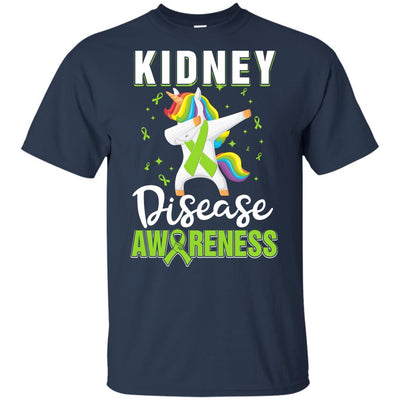 Inspirational Kidney Disease Awareness Unicorn Support Youth-Youth Shirt-Youth T-Shirt-Navy