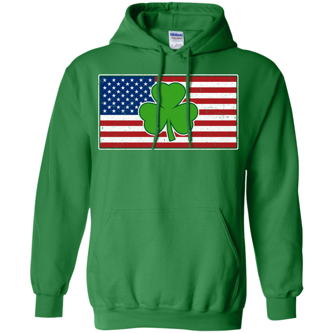 Shamrock Ireland USA Irish American Flag Gift-T-Shirt & Hoodie-Pullover Hoodie-Irish Green