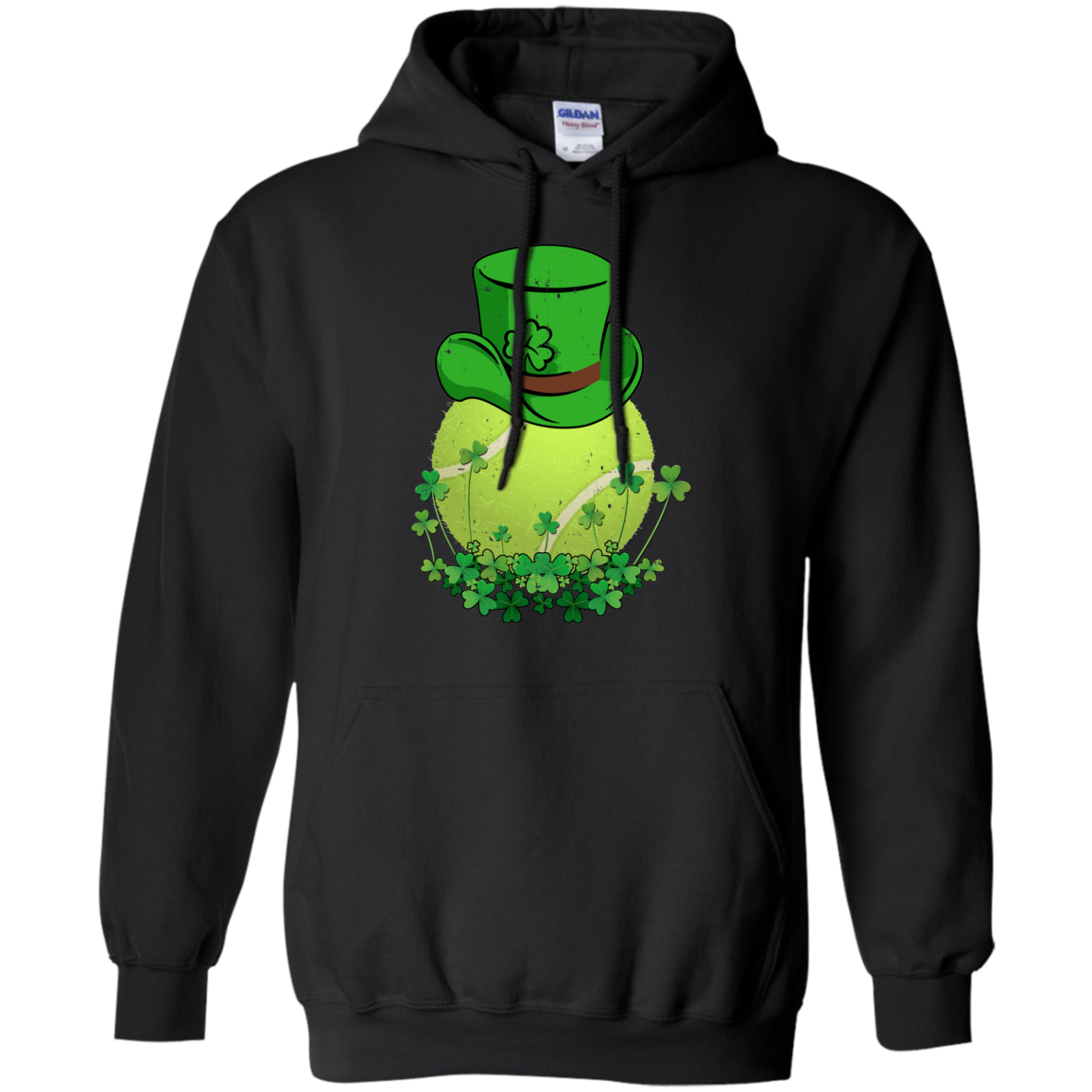 Shamrock Tennis Leprechaun St Patricks Day-T-Shirt & Hoodie-Pullover Hoodie-Black