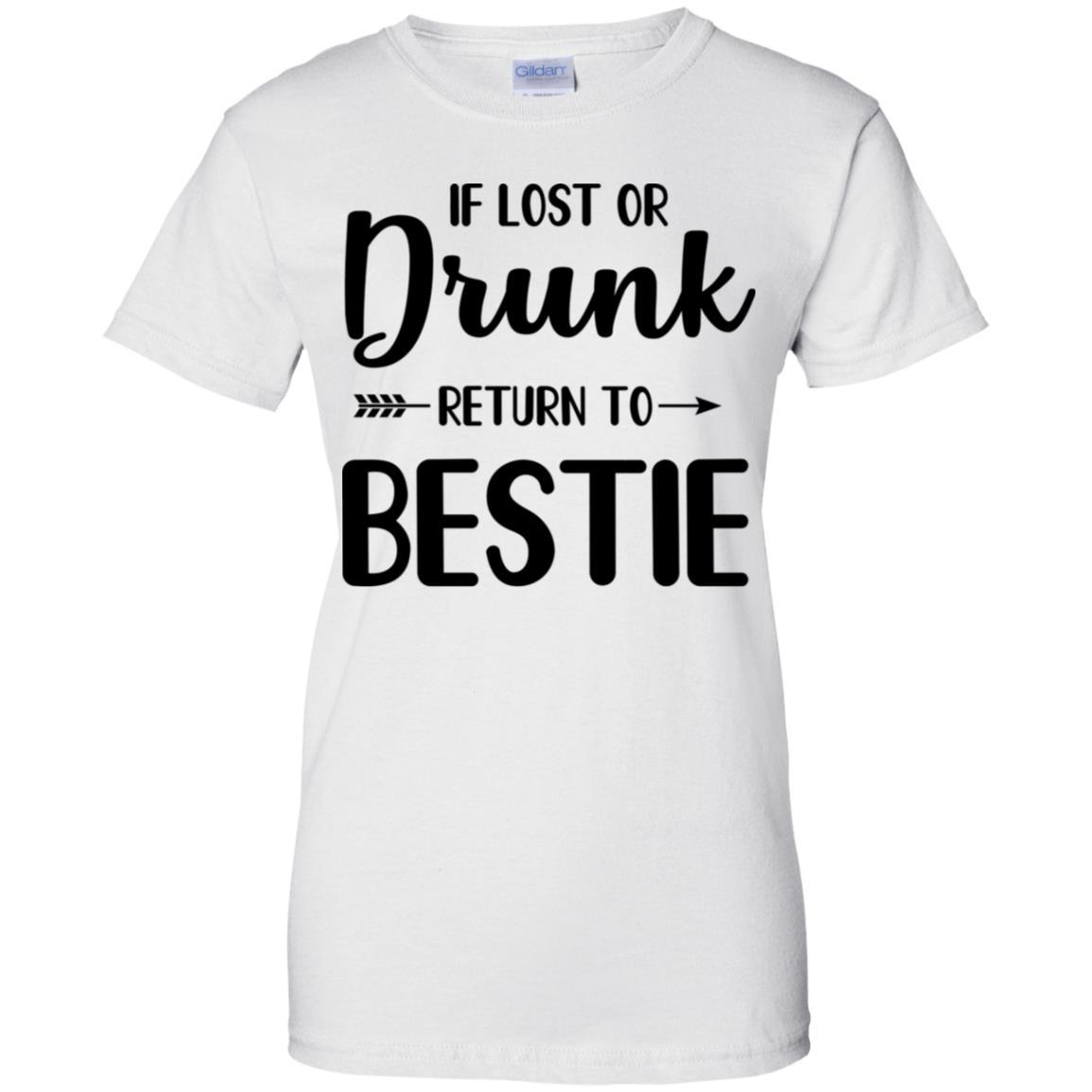 If Lost Or Drunk Please Return To My Bestie Couple-T-Shirt & Tank Top-Women's T-Shirt-White