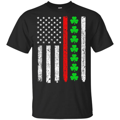 Thin Red Line Shamrock Irish St Patricks Day Fireman-T-Shirt & Hoodie-Classic T-Shirt-Black