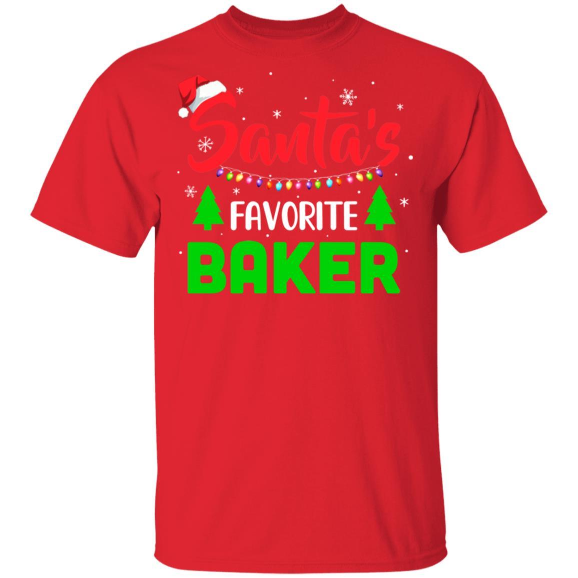 Santa's Favorite Baker Funny Christmas Xmas Gifts-T-Shirt & Sweatshirt-Classic T-Shirt-Red