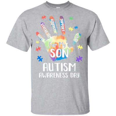 Support Autism Awareness For My Son Puzzle Gift-T-Shirt & Hoodie-Classic T-Shirt-Sport Grey