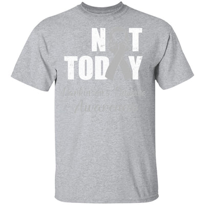 Support Parkinson's Disease Awareness Gray Ribbon Not Today-T-Shirt & Hoodie-Classic T-Shirt-Sport Grey