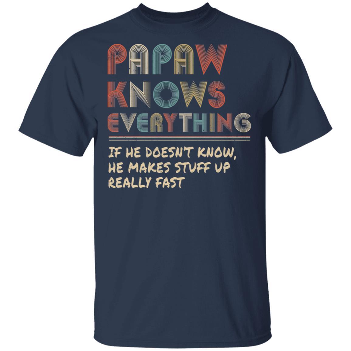 PaPaw Know Everything Vintage PaPaw Father's Day Gift-T-Shirt & Hoodie-Classic T-Shirt-Navy