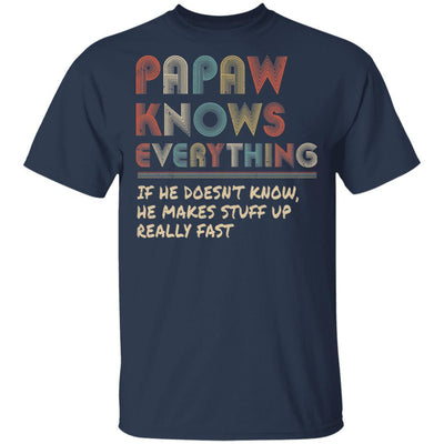 PaPaw Know Everything Vintage PaPaw Father's Day Gift-T-Shirt & Hoodie-Classic T-Shirt-Navy