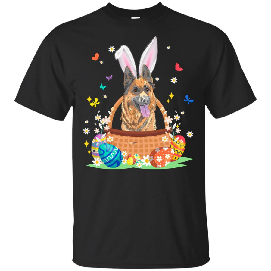 German Shepherd Bunny Hat Rabbit Easter Eggs-T-Shirt & Hoodie-Classic T-Shirt-Black