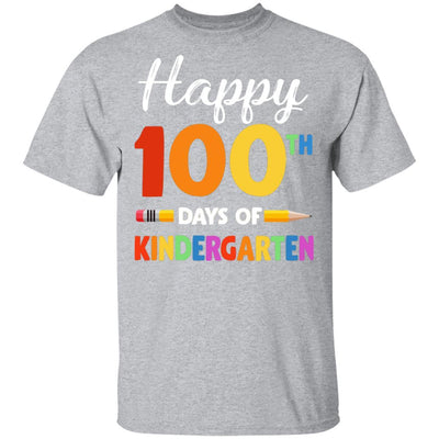 Happy 100Th Day Of Kindergarten Teacher Or Student Gift-T-Shirt & Hoodie-Classic T-Shirt-Sport Grey