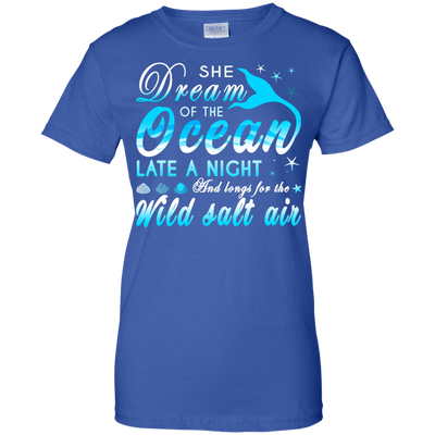 She Dream Of The Ocean Late Night And Longs For The Wild Salt Air-T-Shirt & Hoodie-Women's T-Shirt-Royal