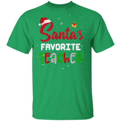 Santa's Favorite Teacher Santa Hat Christmas Gifts-T-Shirt & Sweatshirt-Classic T-Shirt-Irish Green
