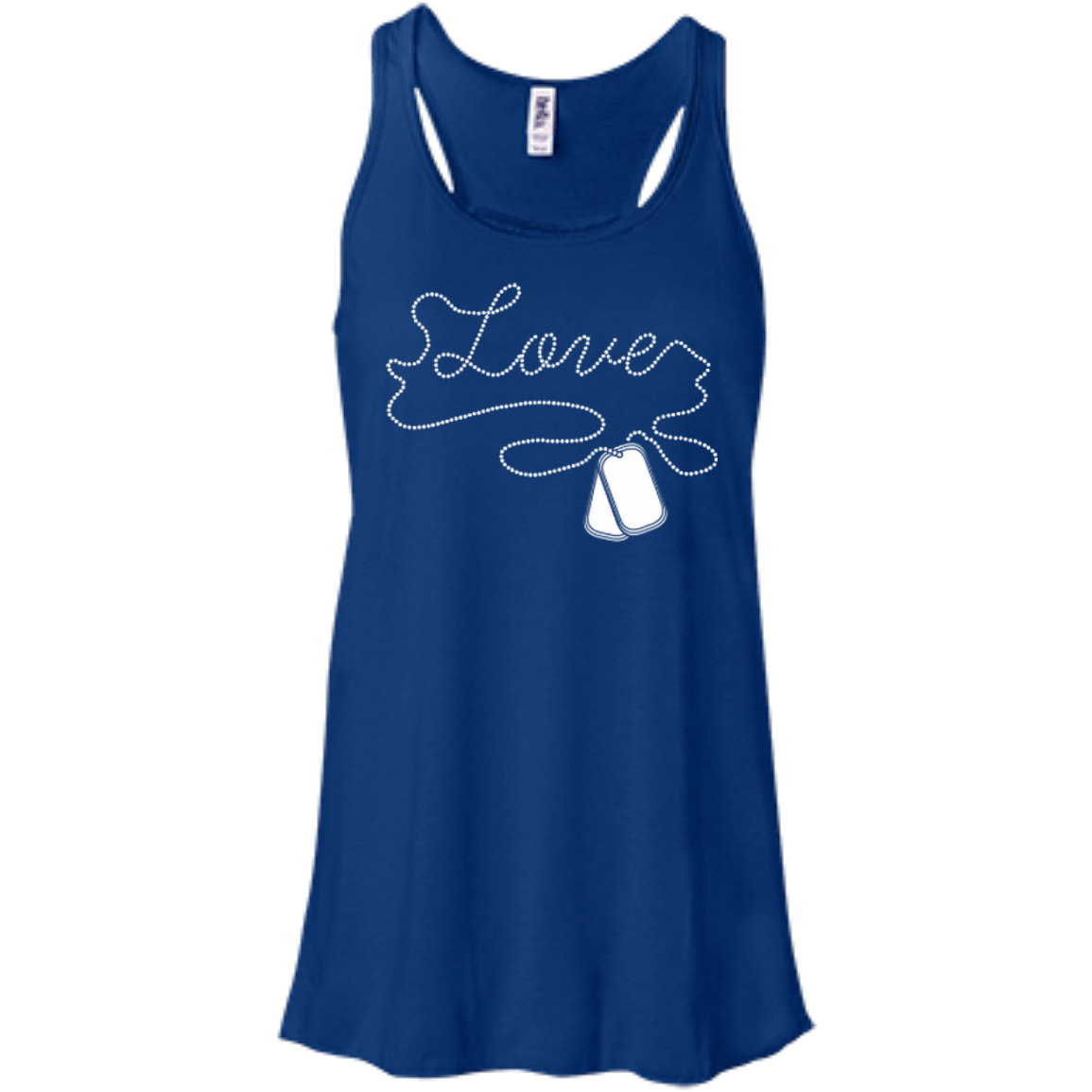 I'm A Soldier Love Military-T-Shirt & Hoodie-Women's Flowy Racerback Tank-True Royal