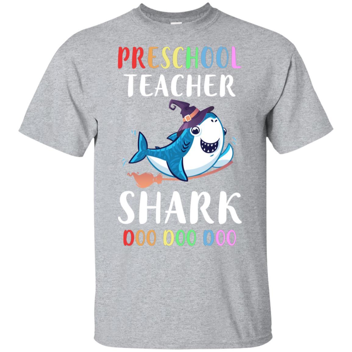 Preschool Teacher Shark Doo Doo Doo Halloween-T-Shirt & Hoodie-Classic T-Shirt-Sport Grey
