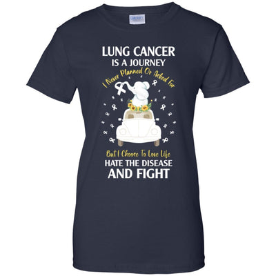 Lung Cancer Awareness Is A Journey-T-Shirt & Hoodie-Women's T-Shirt-Navy