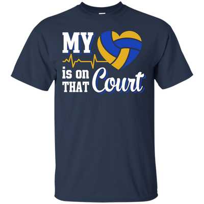 My Heart Is On That Court Volleyball T Shirt-T-Shirt & Hoodie-Classic T-Shirt-Navy