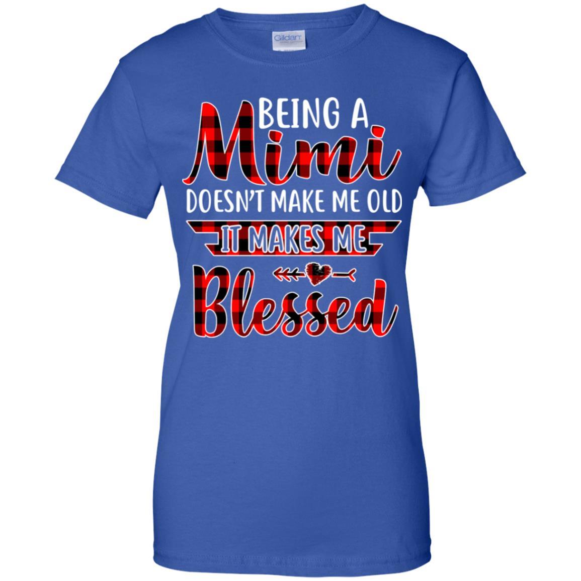 Red Plaid Funny Being A Mimi Doesn't Make Me Old-T-Shirt & Hoodie-Women's T-Shirt-Royal