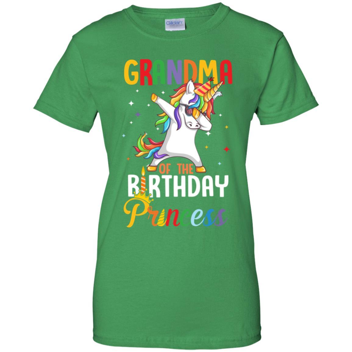 Grandma Of The Birthday Girl Dabbing Unicorn Party-T-Shirt & Hoodie-Women's T-Shirt-Irish Green